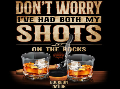 "Both Shots" short sleeve black t-shirt