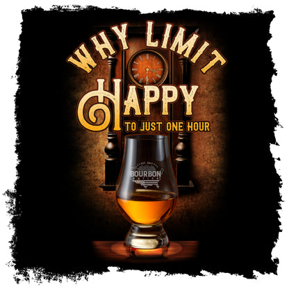 "Why Limit Happy" short sleeve black t-shirt